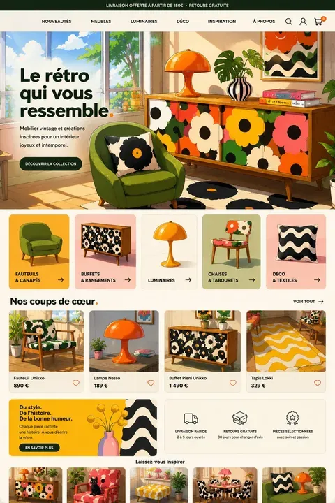 Furniture brand homepage