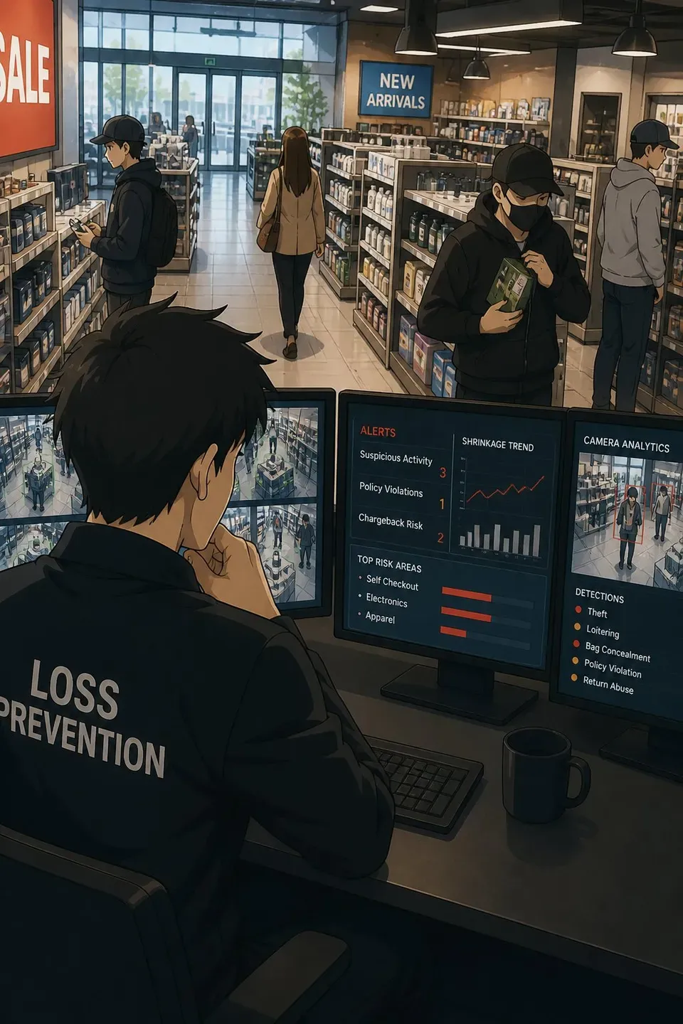 Loss prevention monitoring with computer vision